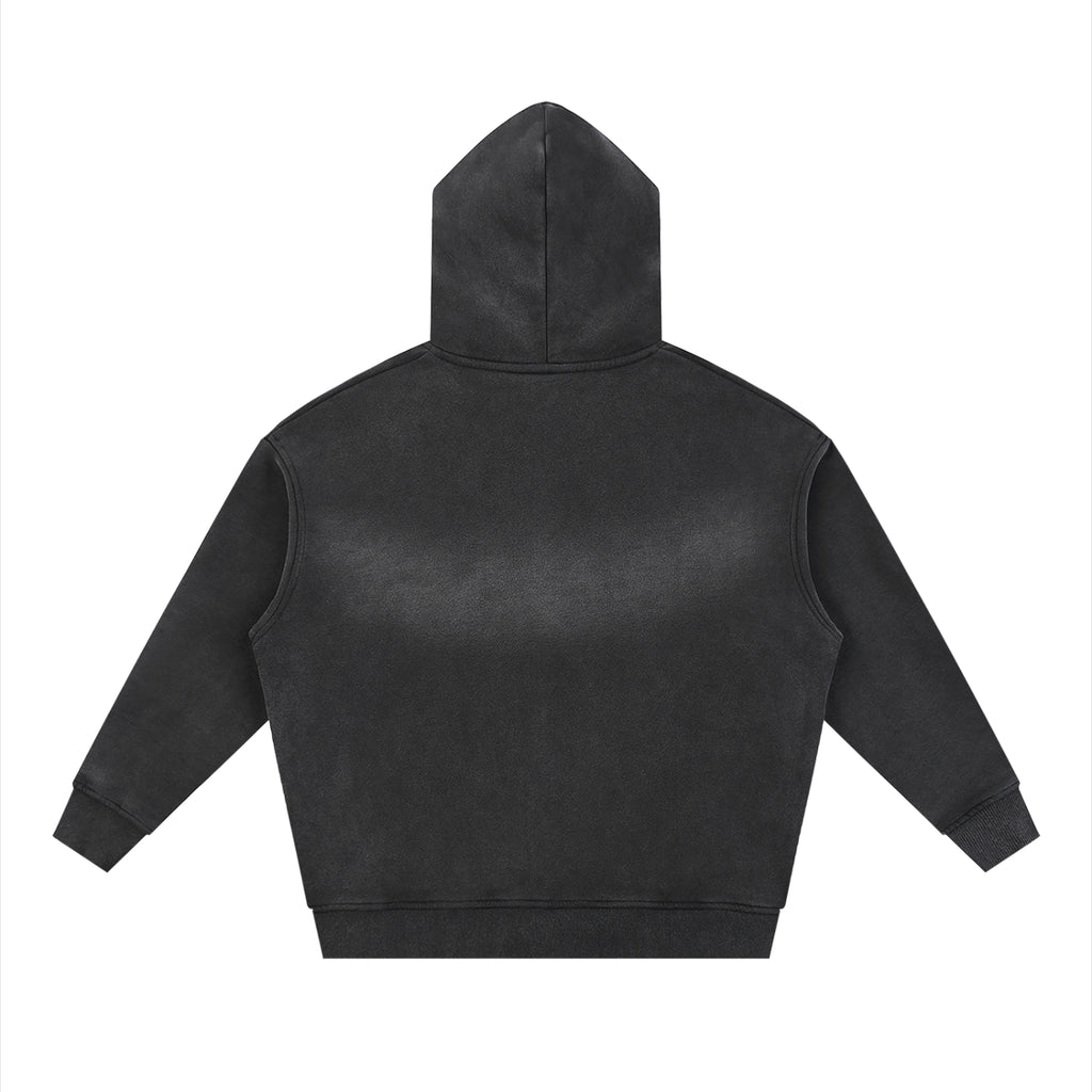 Sunfade Two-way Zipper Boxy Fleece Hoodie